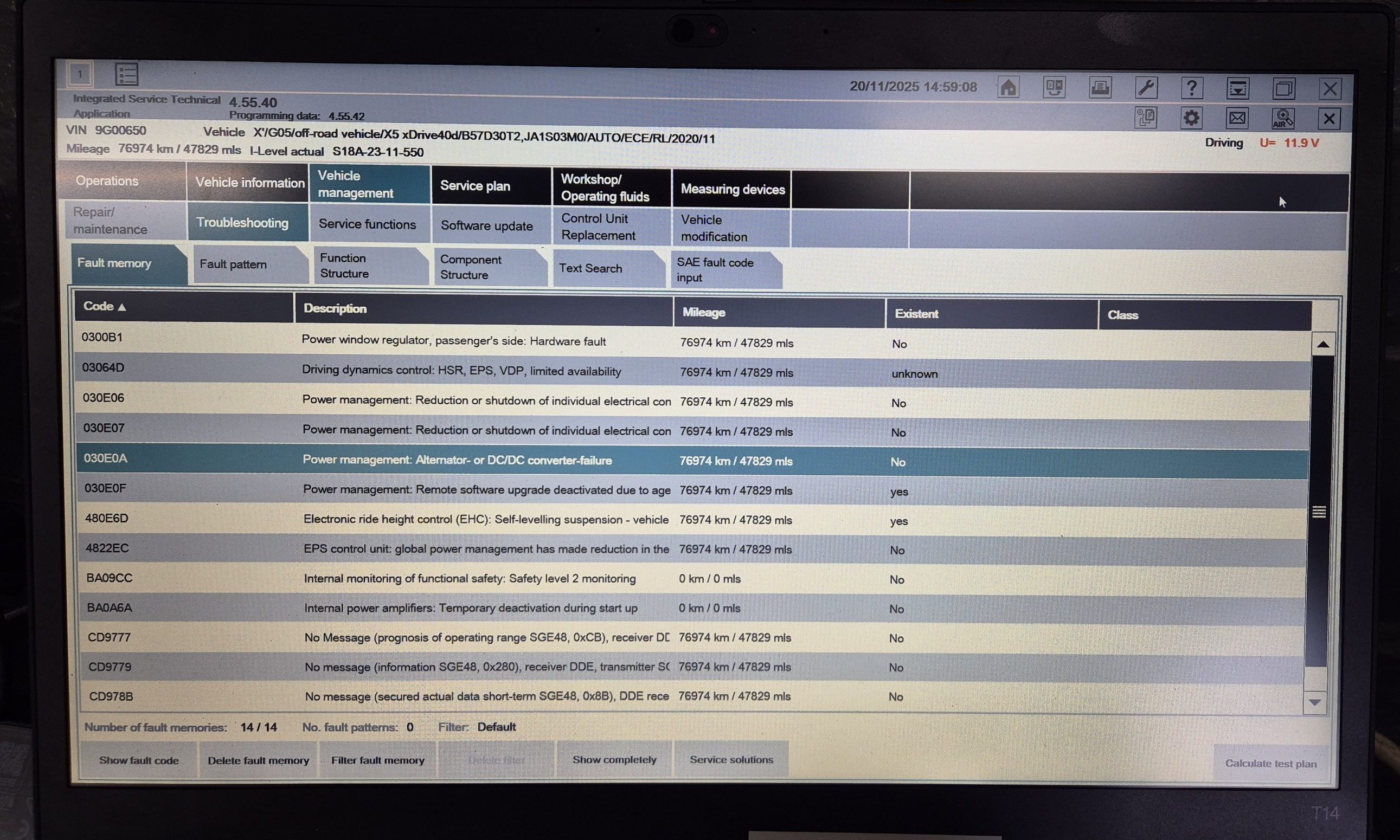 BMW Fault Code 030E0A